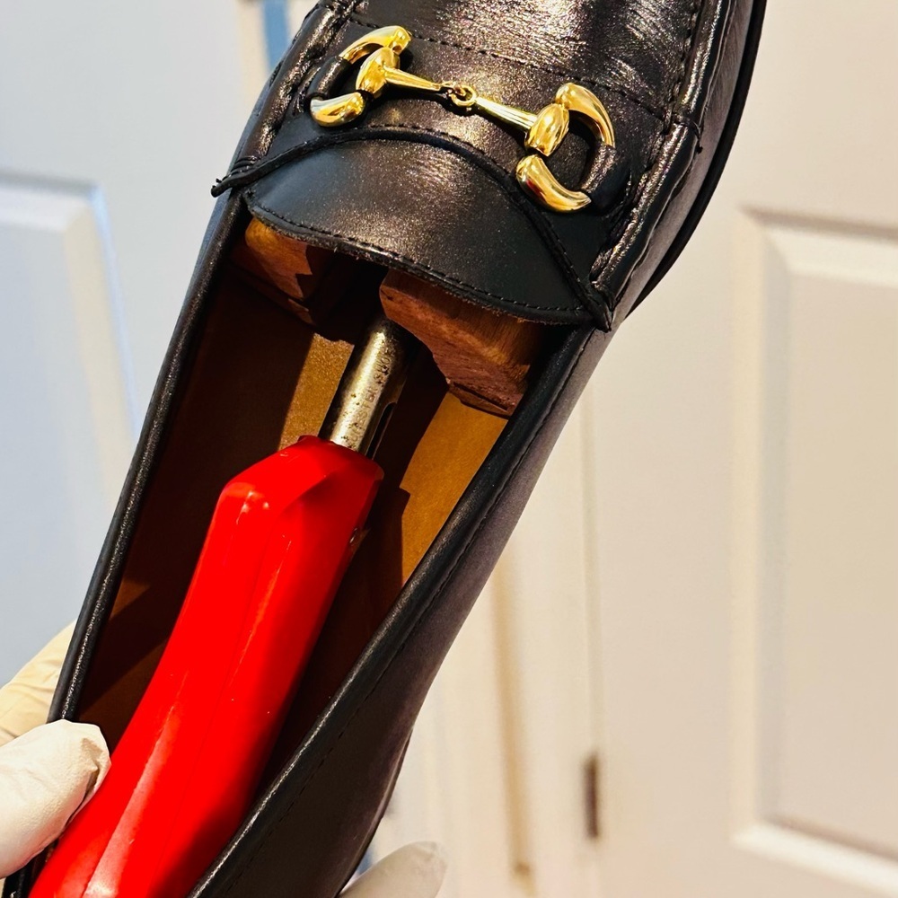 Jay Butler’s Horse Bit Black Leather Loafers with Gold Buckle. - Picture 7 of 15